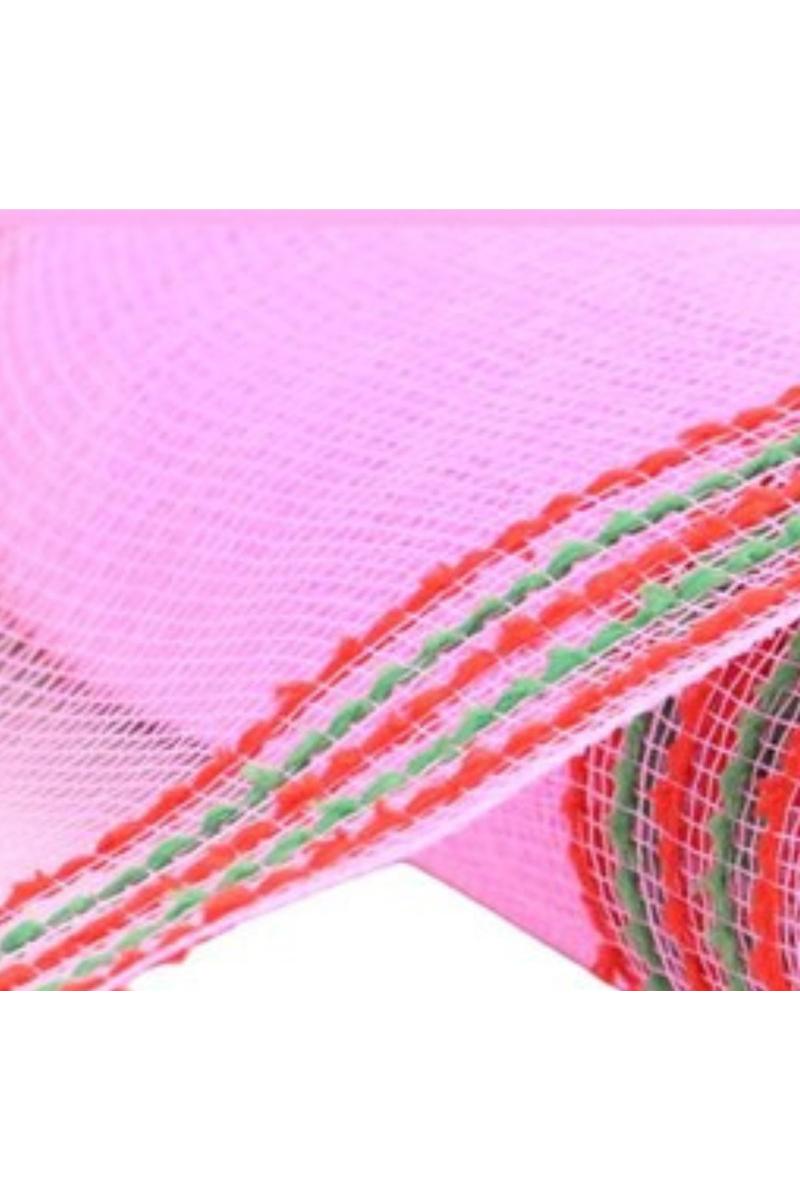 Shop For 10.25" Drift Border Mesh Ribbon: Pink/Red (10 Yards)