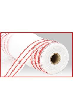 Shop For 10.25" Drift Border Mesh: White/Red (10 Yards) RY8116A2