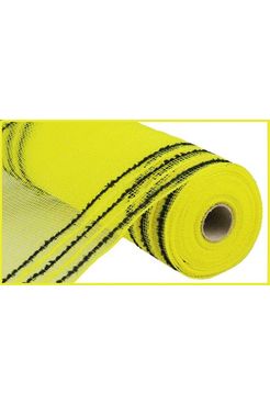 Shop For 10.25" Drift Border Mesh Ribbon: Yellow/Black (10 Yards) at Michelle's aDOORable Creations