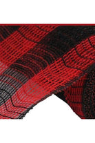 Shop For 10.25" Faux Jute Check Mesh Ribbon: Red & Black (10 Yards)