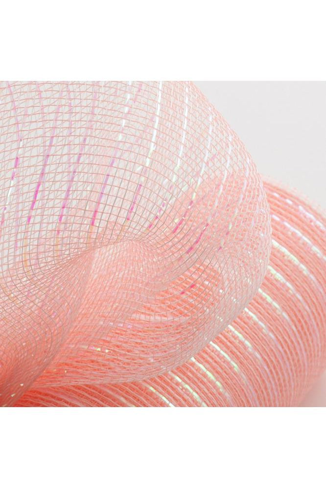 Shop For 10.25" Iridescent Foil Mesh: Pastel Coral & White (10 Yards) RY8501E5