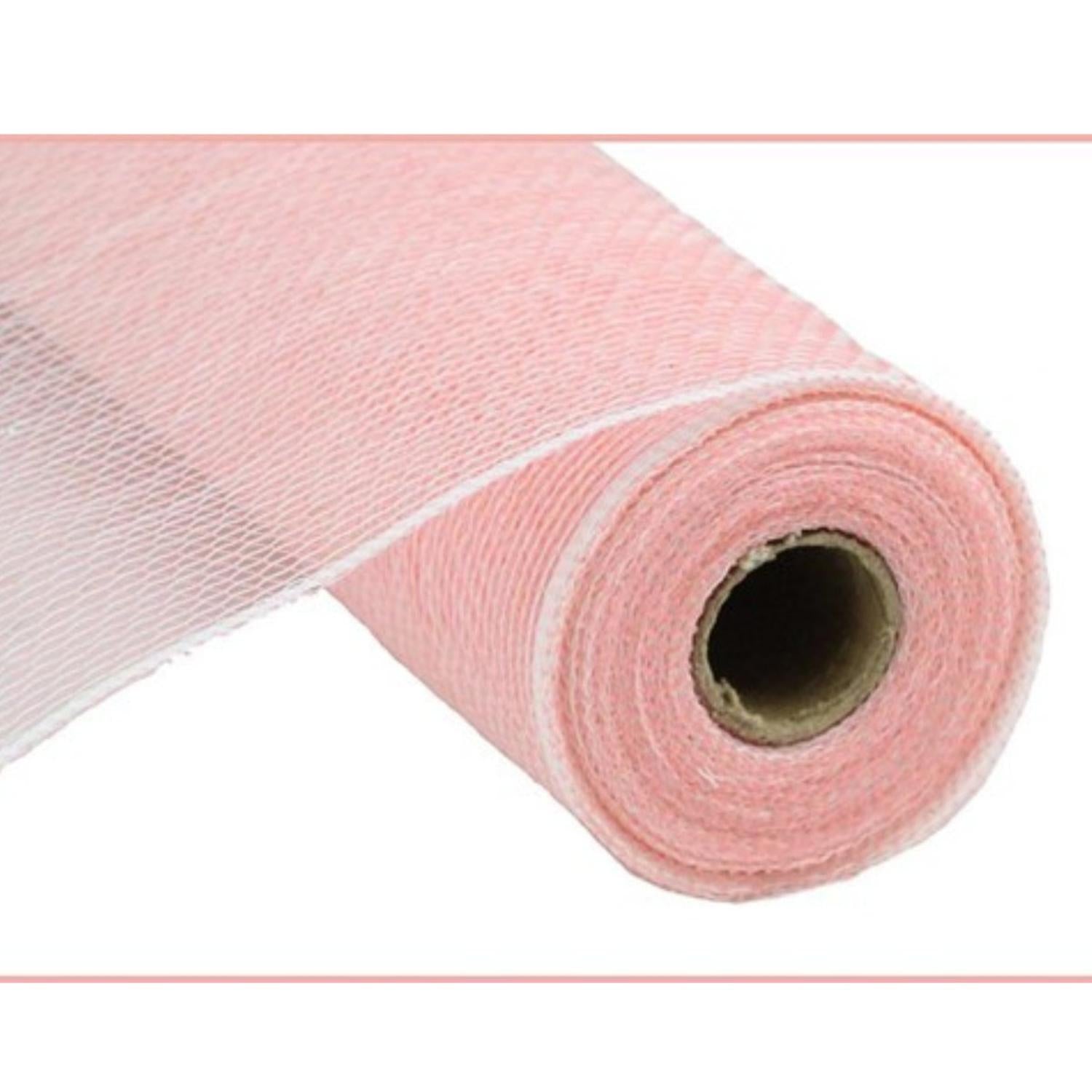 Shop For 10.25" Iridescent Foil Mesh Ribbon: Pastel Coral & White (10 Yards)