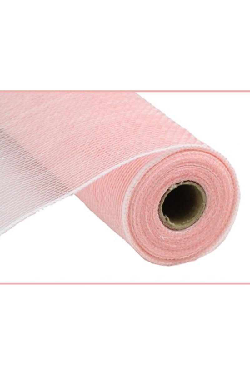 Shop For 10.25" Iridescent Foil Mesh Ribbon: Pastel Coral & White (10 Yards)