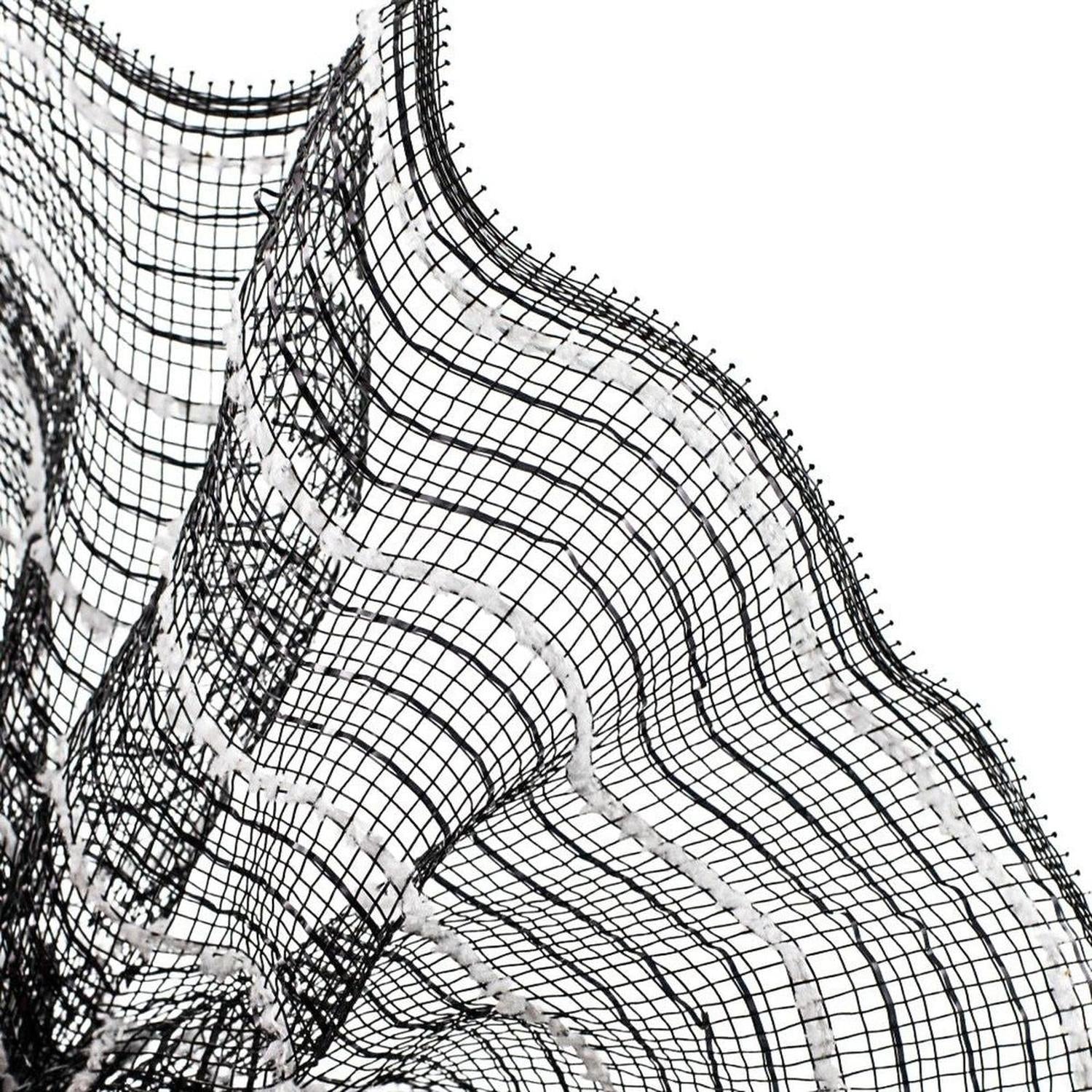 10.25" Metallic Cotton Drift Mesh Ribbon: Black (10 Yards)