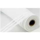 Shop For 10.5" Border Stripe Metallic Mesh Ribbon: White (10 Yards)