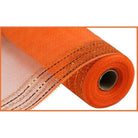 Shop For 10.5" Border Stripe Tinsel Mesh Ribbon: Orange (10 Yards)