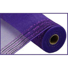 Shop For 10.5" Border Stripe Tinsel Mesh Ribbon: Purple (10 Yards)