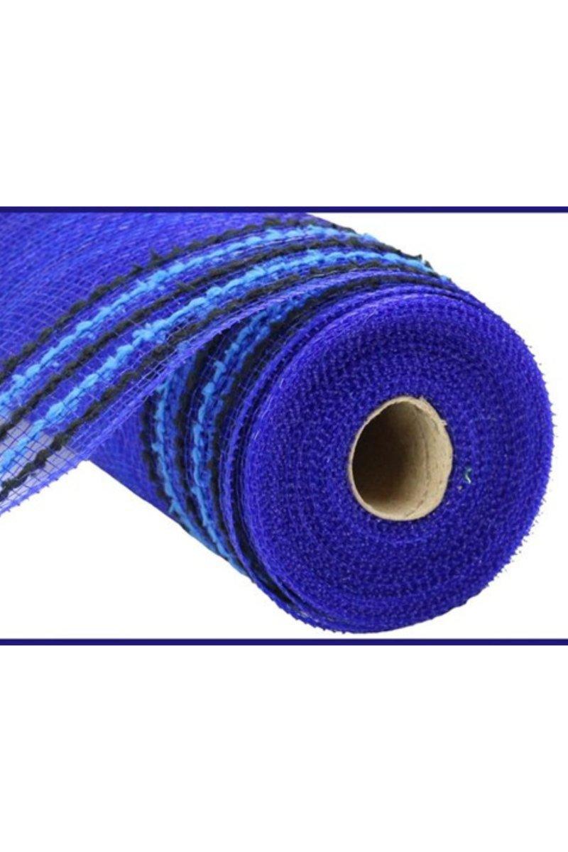 Shop For 10.5" Drift Border Edge Mesh Ribbon: Royal Blue/Black (10 Yards)