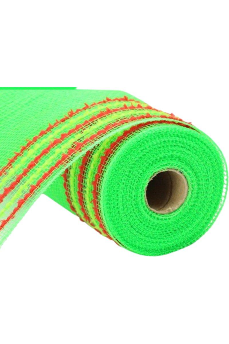 Shop For 10.5" Drift Border Mesh Ribbon: Lime Green/Red (10 Yards)