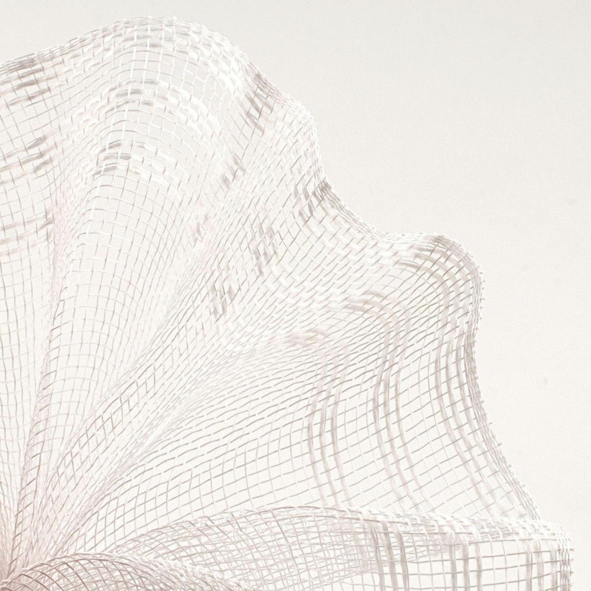 Shop For 10.5" Faux Jute Border Stripe Mesh Ribbon: White (10 Yards)