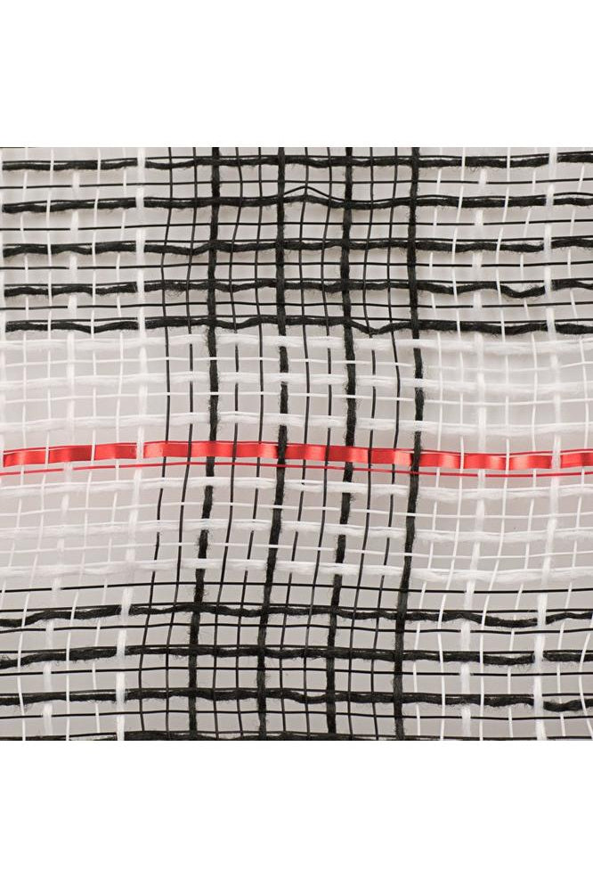 Shop For 10.5" Faux Jute Check Foil Mesh: Black/Red (10 Yards) RY8021N6
