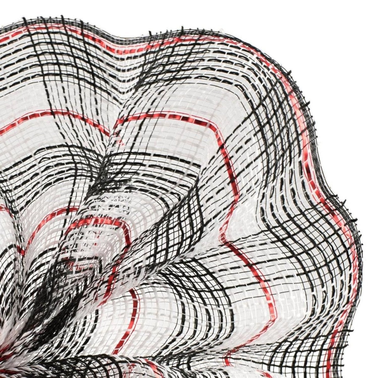 Shop For 10.5" Faux Jute Check Foil Mesh Ribbon: Black/Red (10 Yards)