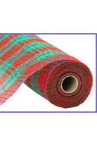 Shop For 10.5" Faux Jute Check Foil Mesh Ribbon: Red/Green (10 Yards)