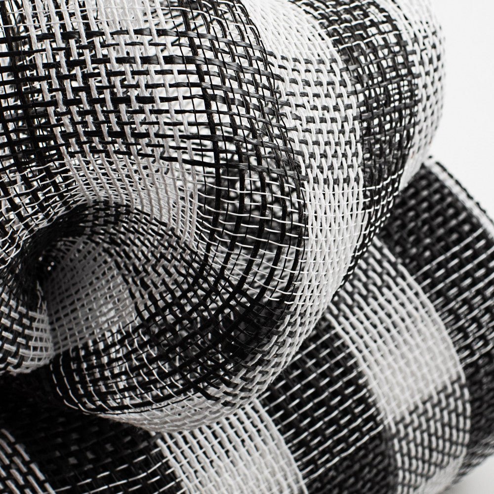 Shop For 10.5" Faux Jute Check Mesh Ribbon: Black & White (10 Yards)
