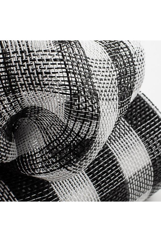 Shop For 10.5" Faux Jute Check Mesh Ribbon: Black & White (10 Yards)