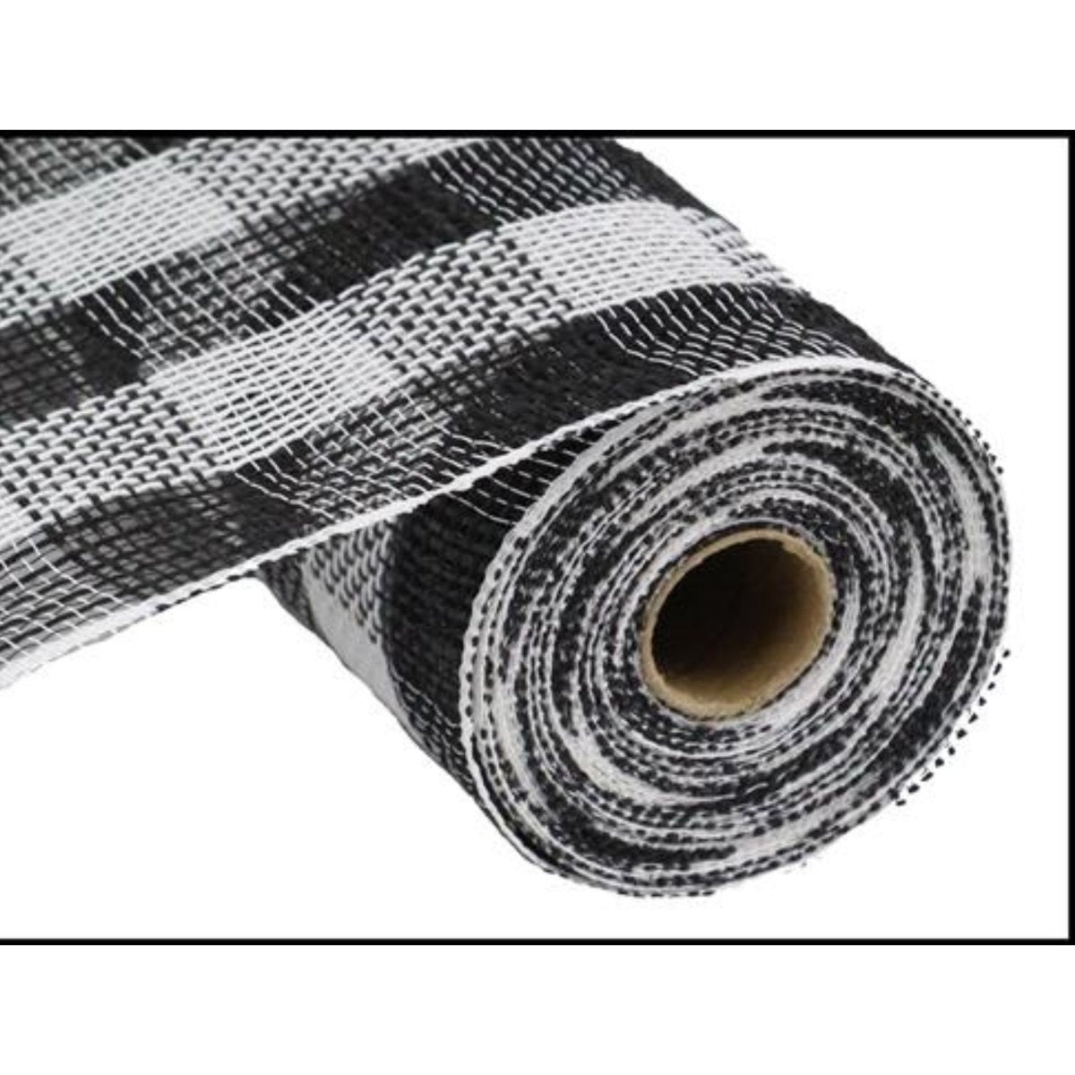 Shop For 10.5" Faux Jute Check Mesh Ribbon: Black & White (10 Yards)