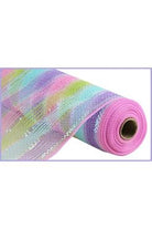 Shop For 10.5" Faux Jute Shiny Stripe Mesh Ribbon: Pink, Green, Blue, Lavender (10 Yards) at Michelle's aDOORable Creations