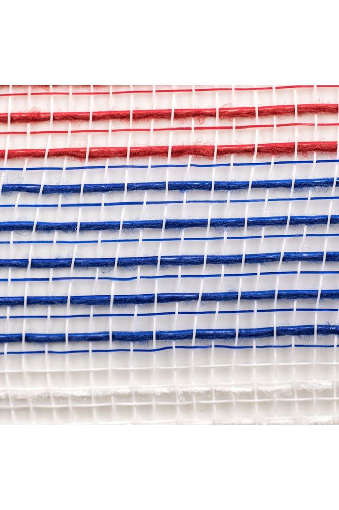 Shop For 10.5" Faux Jute Stripe Mesh Ribbon: Red, White & Blue (10 Yards) at Michelle's aDOORable Creations