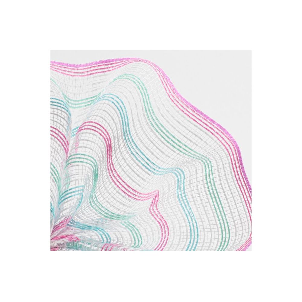 Shop For 10.5" Faux Jute Stripe Mesh Ribbon: Blue, Mint, Pink, White (10 Yards)