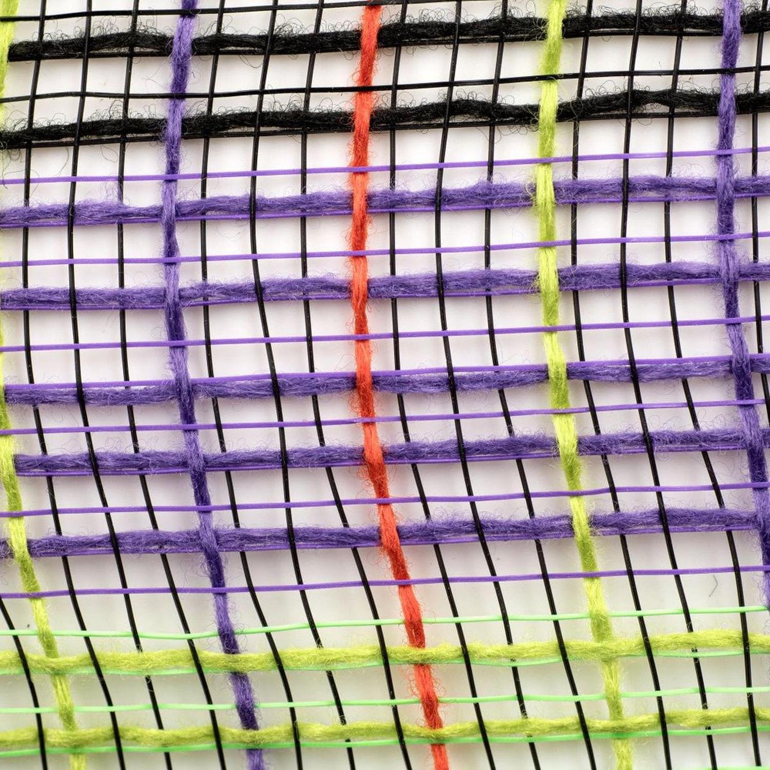 10.5" Faux Jute Wide Stripe Mesh Ribbon: Orange/Purple/Green/Black (10 Yards)