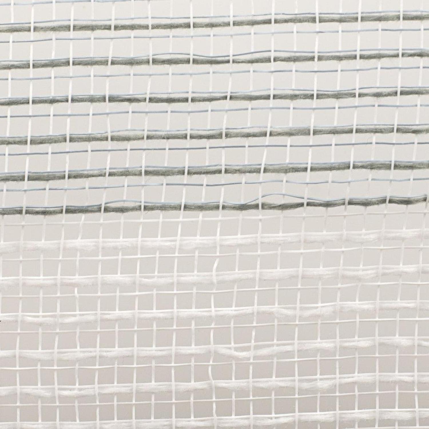 10.5" Faux Jute Wide Stripe Mesh Ribbon: White & Grey (10 Yards)