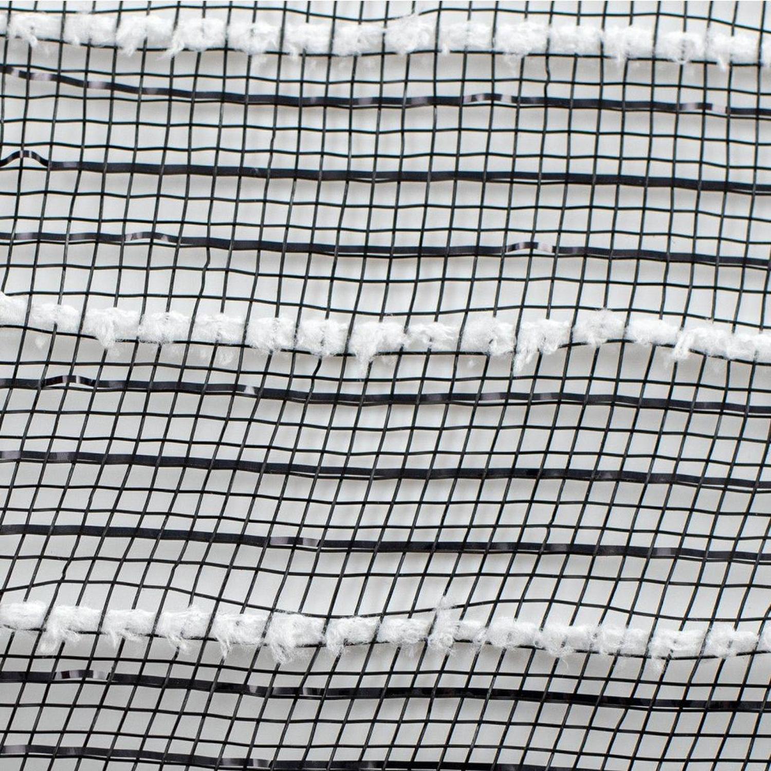 10.5" Metallic Cotton Ball Mesh Ribbon: Black/White (10 Yards)