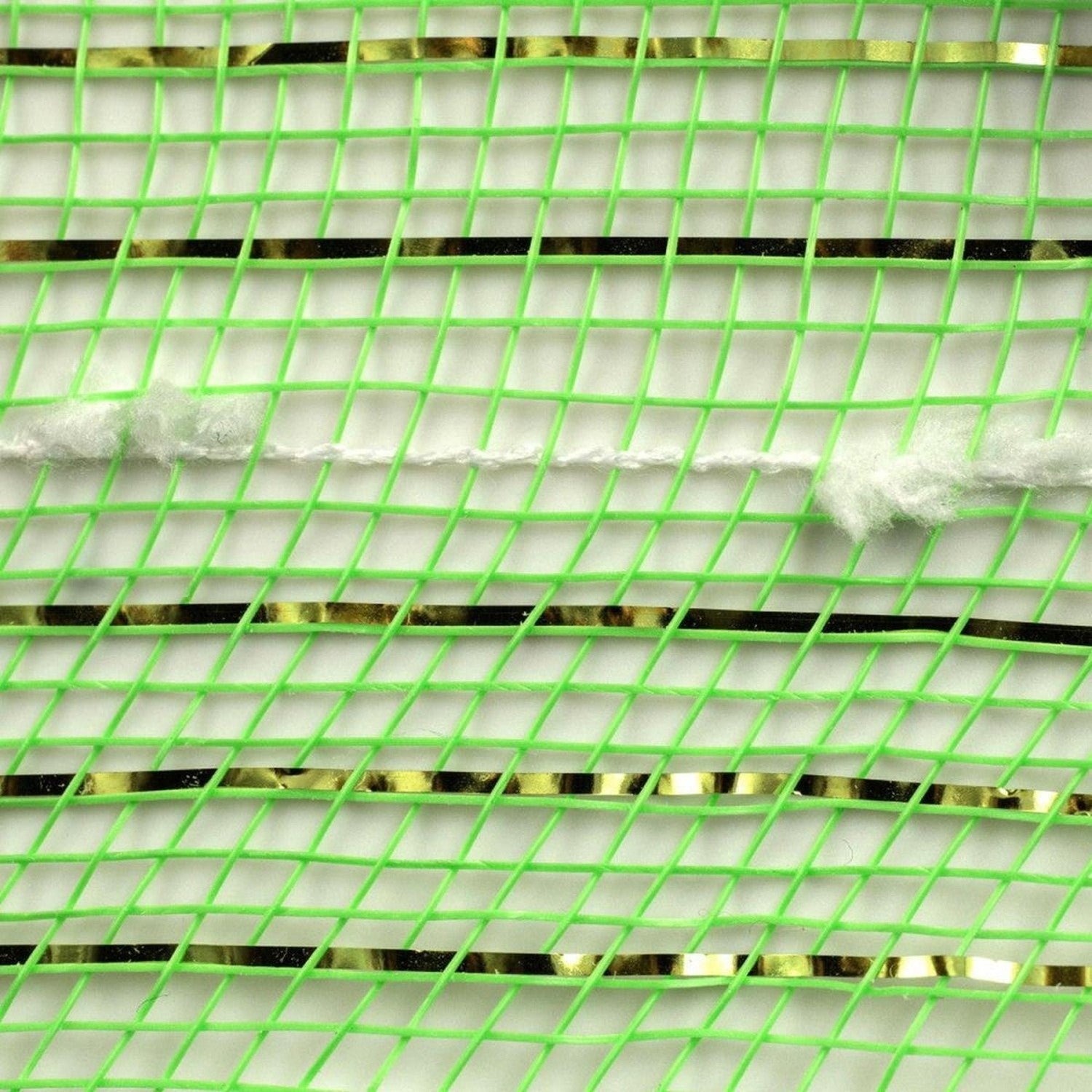 Shop For 10.5" Metallic Cotton Ball Mesh Ribbon: Lime Green/White (10 Yards)