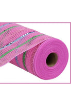 Shop For 10.5" Metallic Poly Faux Jute Stripe Mesh Ribbon: Pink (10 Yards)