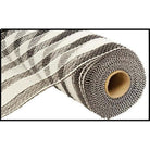 Shop For 10.5" Metallic Stripe Mesh Ribbon: Black/White (10 Yards)