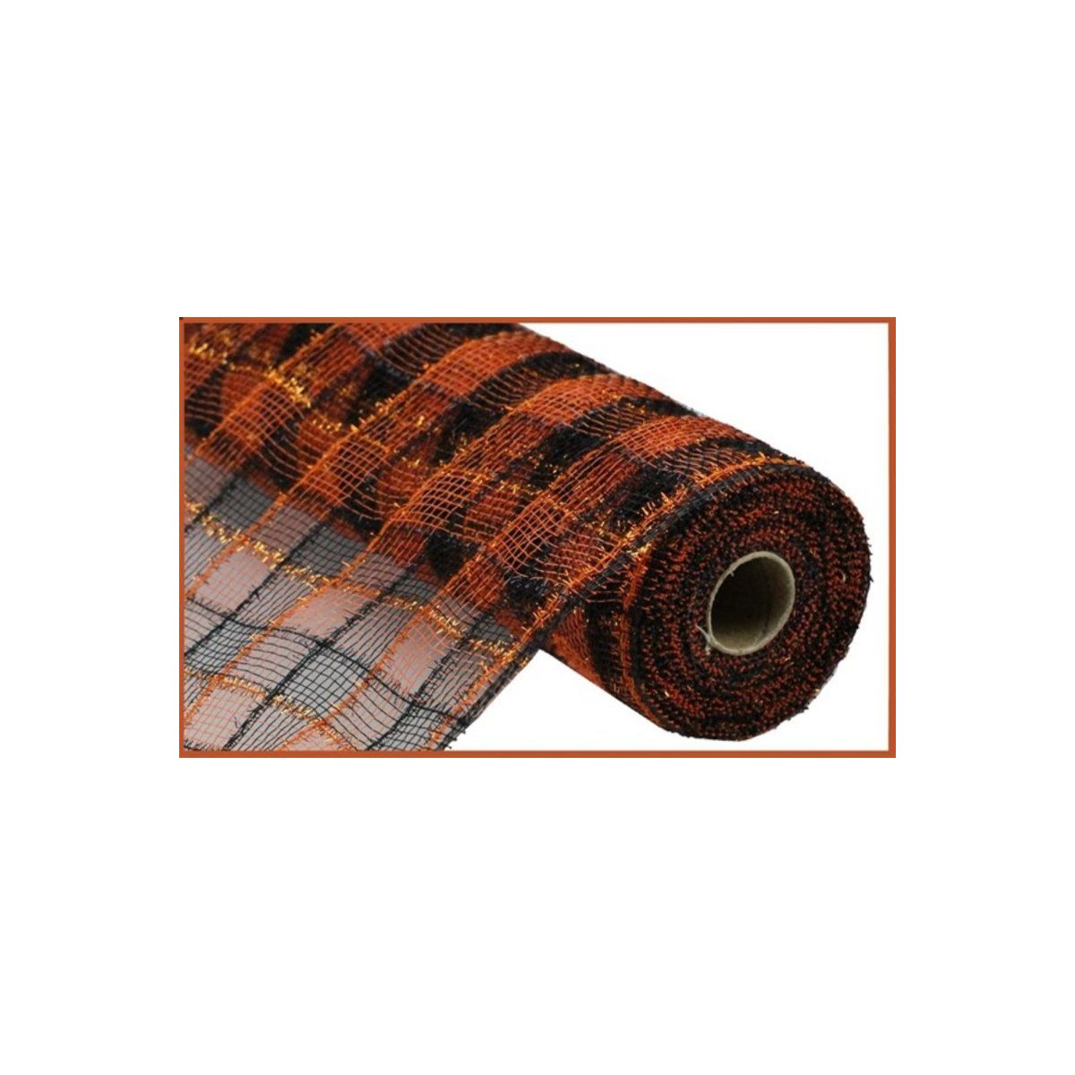 Shop For 10.5" Poly Deco Tinsel Mesh Ribbon: Orange/Black (10 Yards)