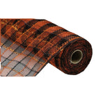 Shop For 10.5" Poly Deco Tinsel Mesh Ribbon: Orange/Black (10 Yards)