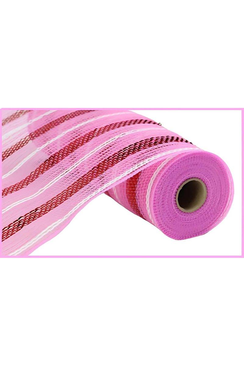 Shop For 10.5" Poly Faux Jute Metallic Mesh Ribbon: Pink/Red (10 Yards)