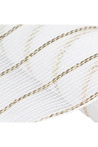 Shop For 10.5" Poly Jute Matte Metallic Mesh Ribbon: White/Gold (10 Yards)