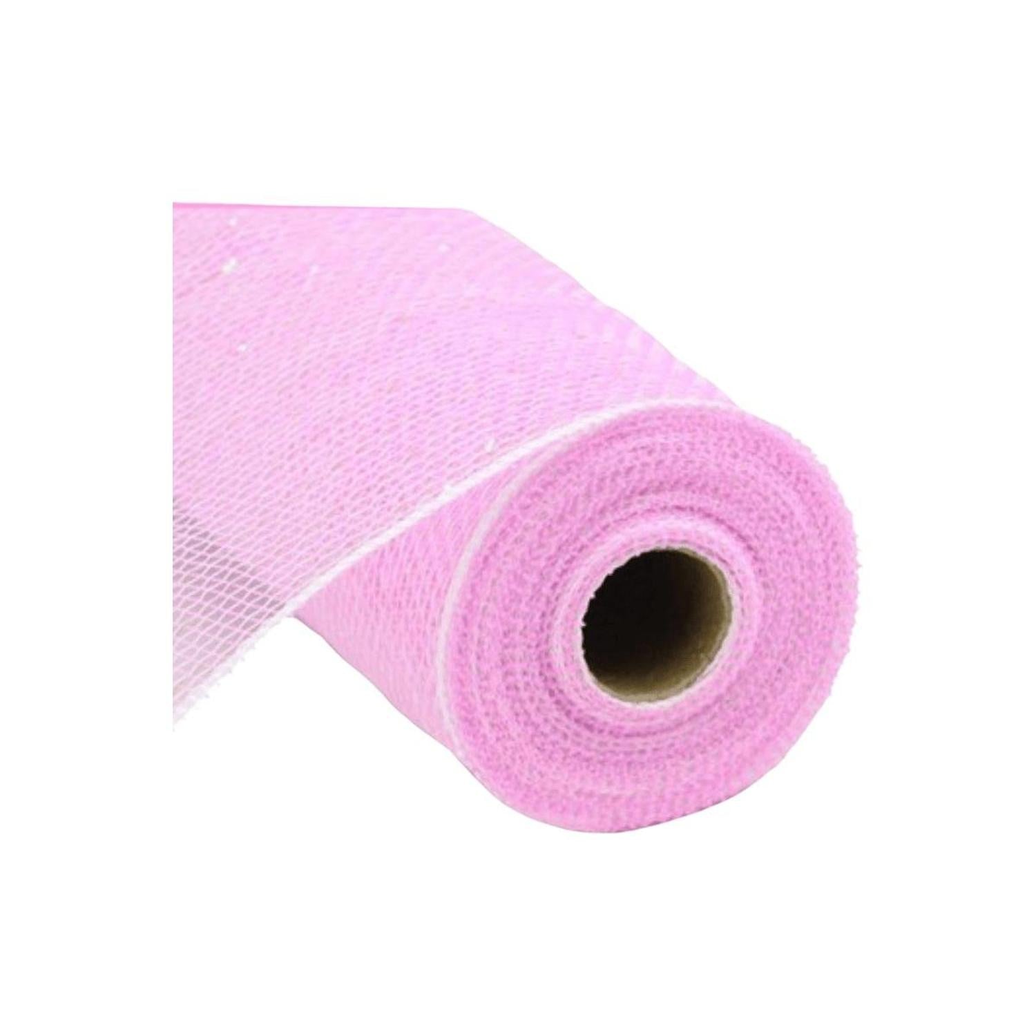 Shop For 10.5" Poly Mesh Roll Ribbon: Iridescent Pastel Pink Foil