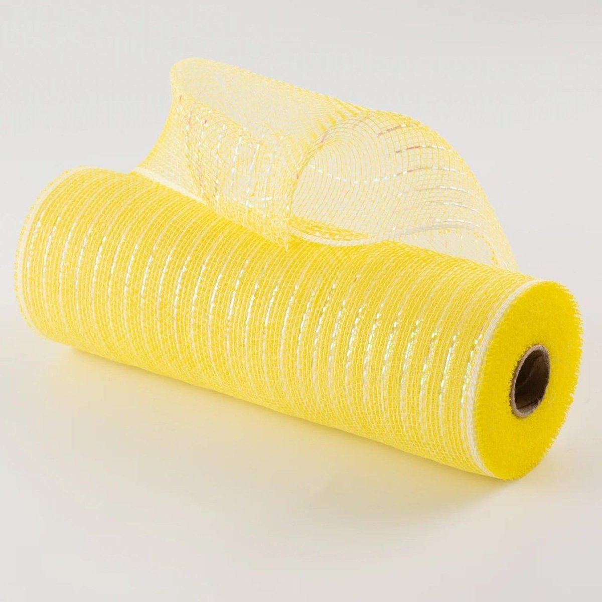 Shop For 10.5" Poly Mesh Roll Ribbon: Iridescent Pastel Yellow Foil
