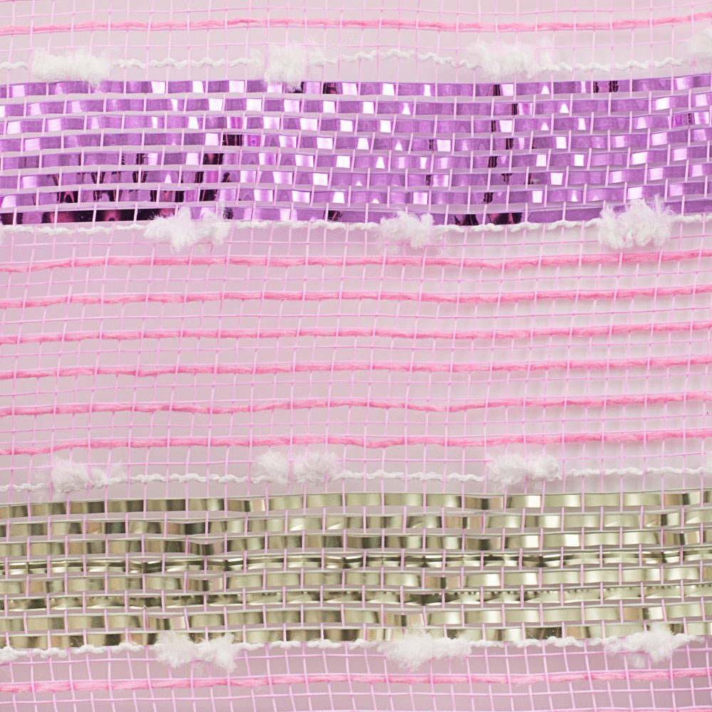 Shop For 10.5" Puff Ball Wide Stripe Mesh Ribbon: Light Pink (10 Yards) at Michelle's aDOORable Creations