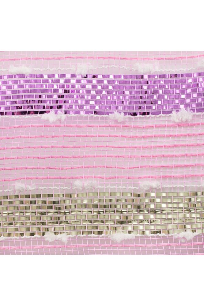 Shop For 10.5" Puff Ball Wide Stripe Mesh Ribbon: Light Pink (10 Yards) at Michelle's aDOORable Creations