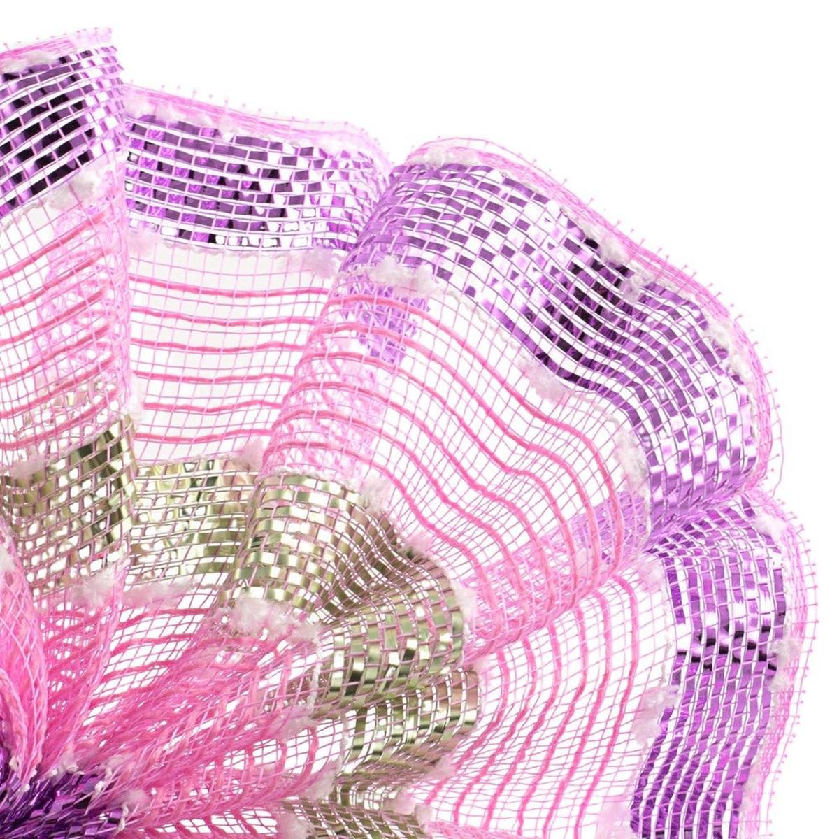 Shop For 10.5" Puff Ball Wide Stripe Mesh Ribbon: Light Pink (10 Yards) at Michelle's aDOORable Creations