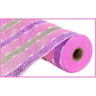 Shop For 10.5" Puff Ball Wide Stripe Mesh Ribbon: Light Pink (10 Yards)