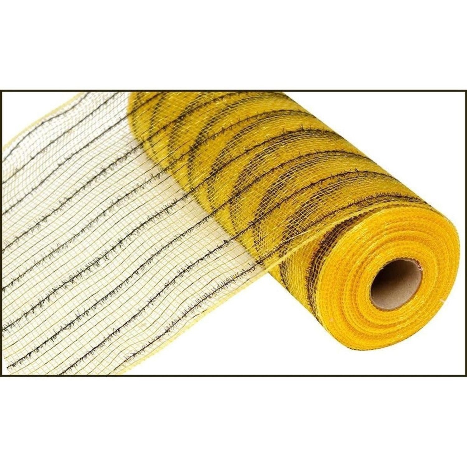 Shop For 10.5" Tinsel Foil Deco Poly Mesh Ribbon: Gold & Black