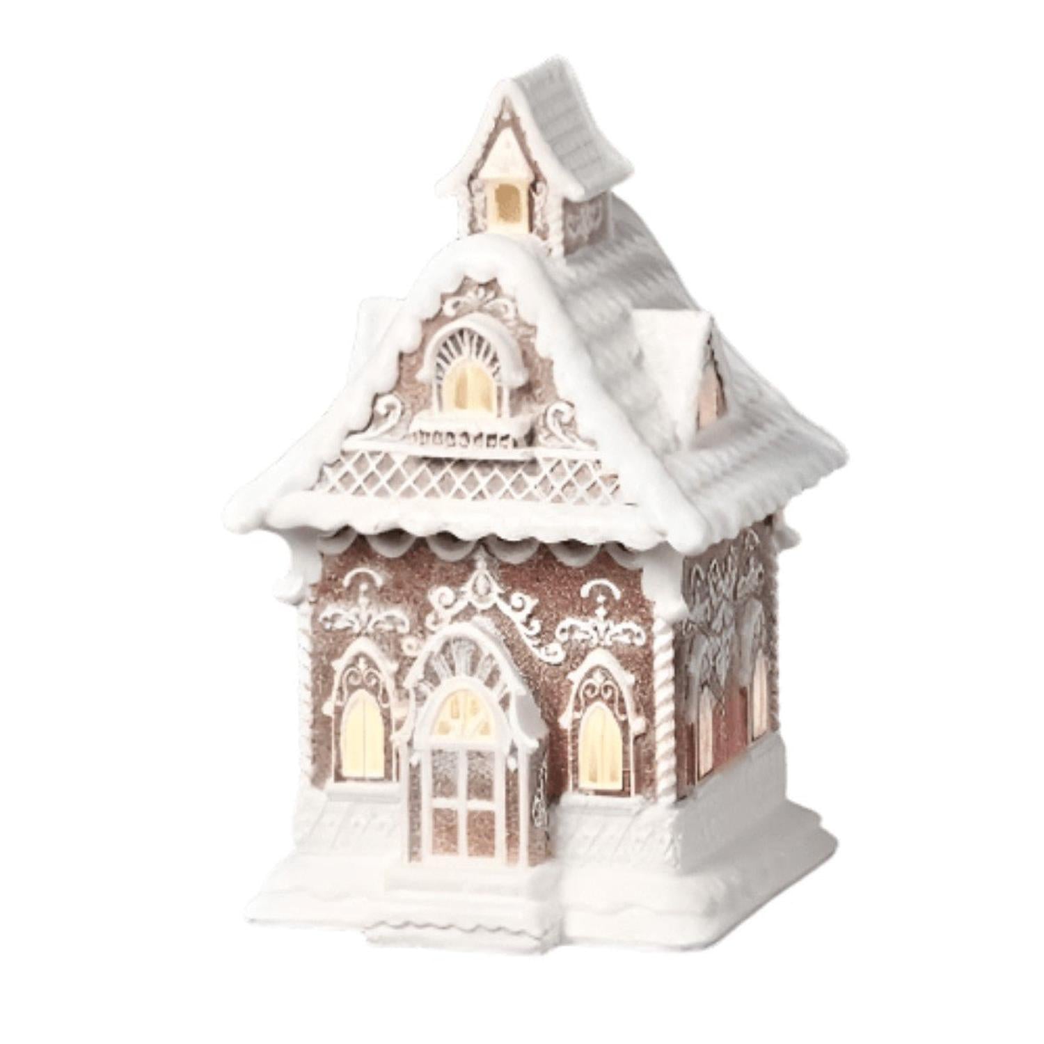 10.5in Lighted Gingerbread House Figurine