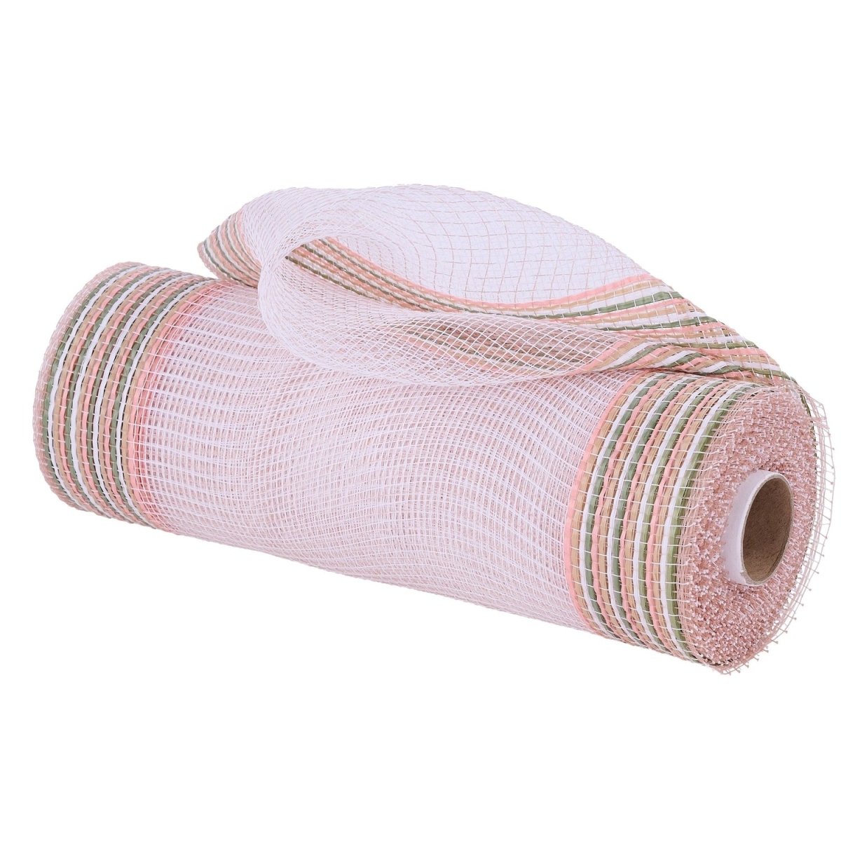 Shop For 10in Border Stripe Mesh Ribbon: Blush Pink (10 Yards)
