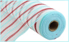 Shop For 10in Faux Jute Stripe Mesh: White, Red, Ice Blue (10 Yards)