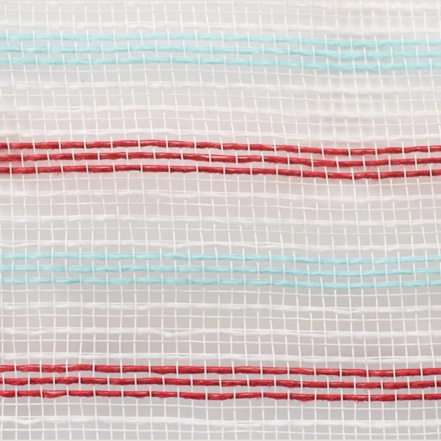 Shop For 10in Faux Jute Stripe Mesh: White, Red, Ice Blue (10 Yards)