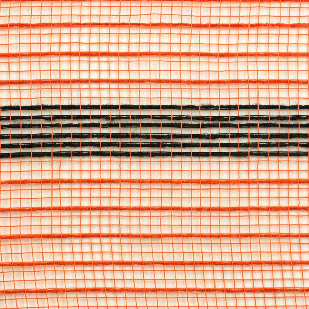 Shop For 10in Faux Jute Striped Mesh: Orange & Black (10 Yards)
