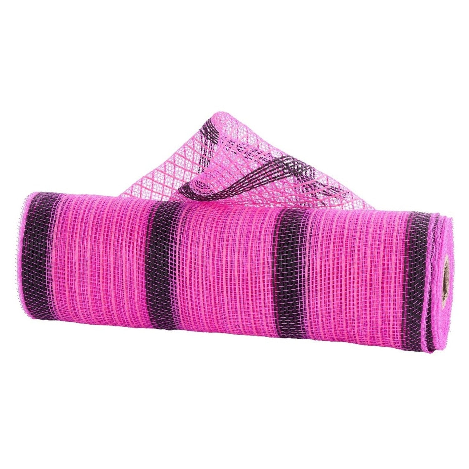Shop For 10in Faux Jute Striped Mesh: Pink & Black (10 Yards)