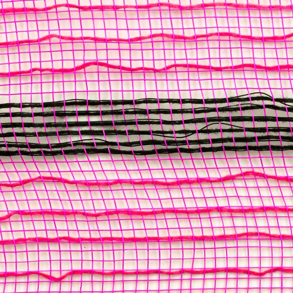 Shop For 10in Faux Jute Striped Mesh: Pink & Black (10 Yards)