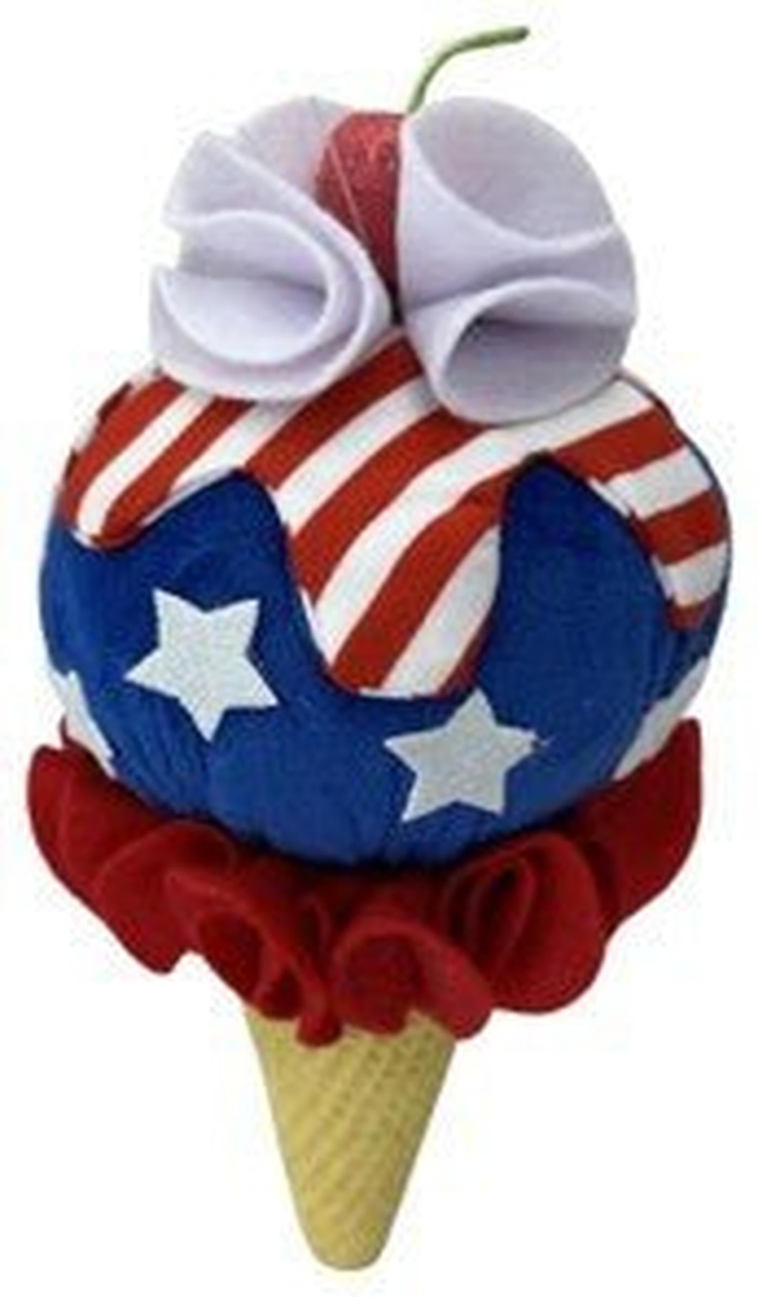 10in Patriotic Ice Cream Cone Ornament