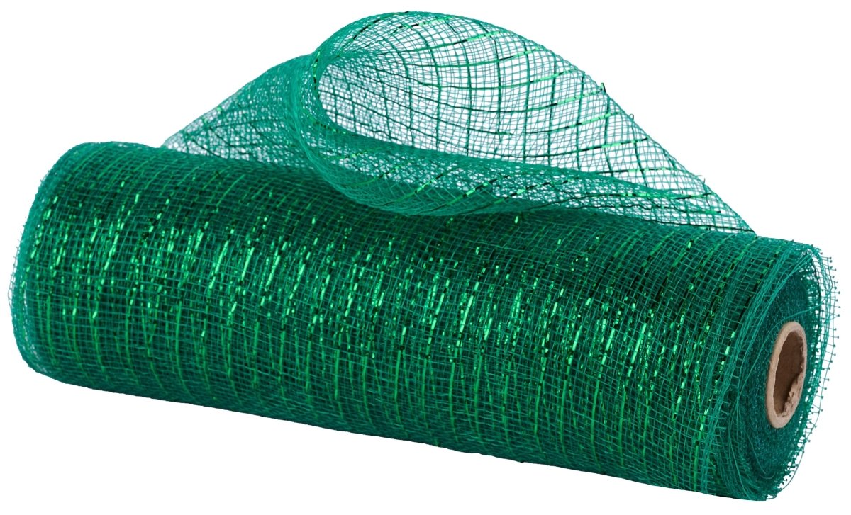 Shop For 10in Poly Deco Mesh: Metallic Emerald Green (10 Yards)
