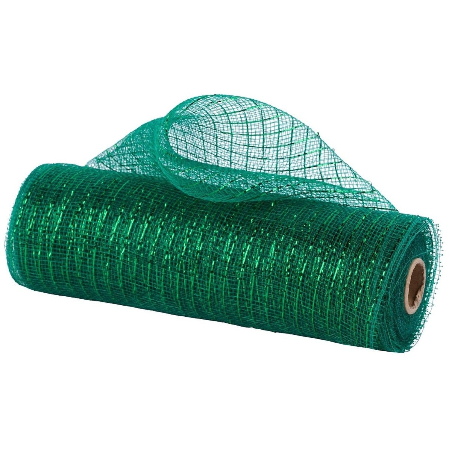 Shop For 10in Poly Deco Mesh: Metallic Emerald Green (10 Yards)